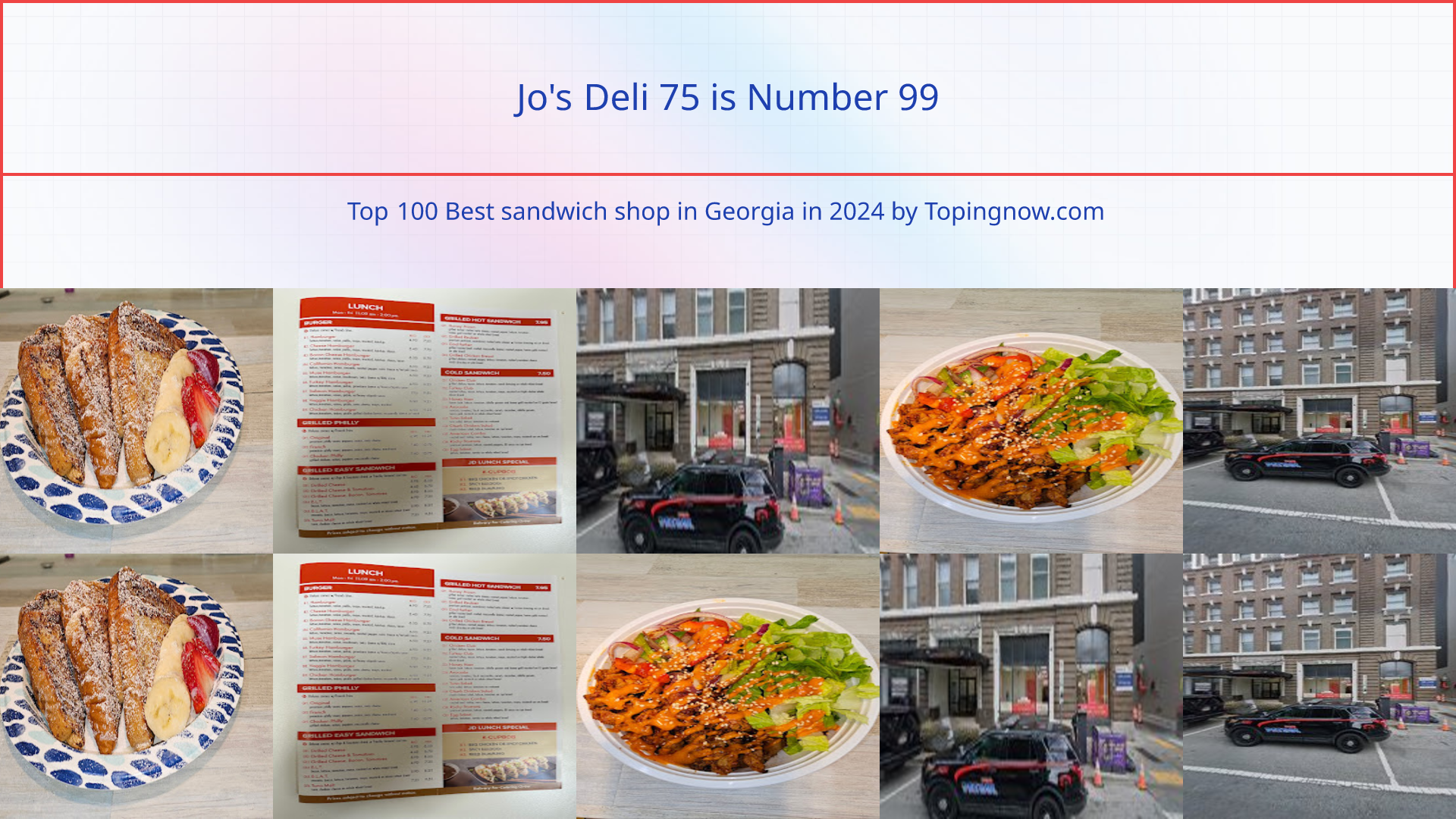 Jo's Deli 75: Top 100 Best sandwich shop in Georgia in 2025