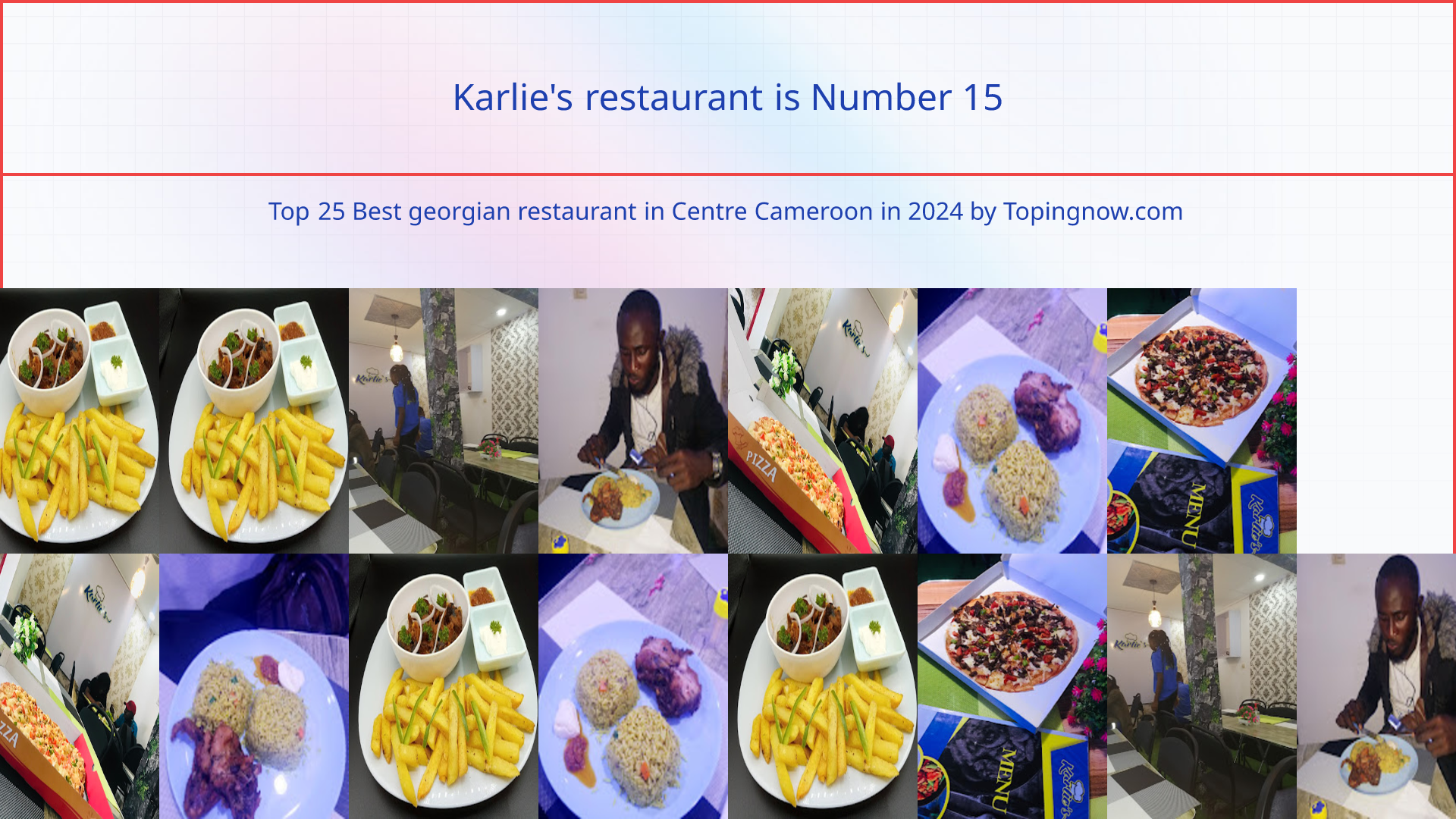 Karlie's restaurant: Top 25 Best georgian restaurant in Centre Cameroon in 2025