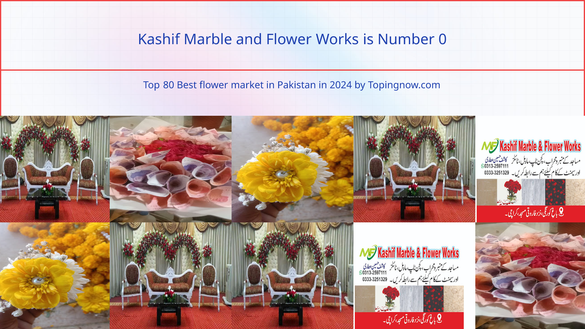 Kashif Marble and Flower Works: Top 80 Best flower market in Pakistan in 2024