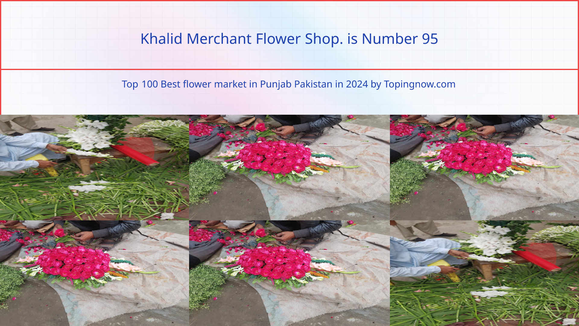 Khalid Merchant Flower Shop.: Top 100 Best flower market in Punjab Pakistan in 2024