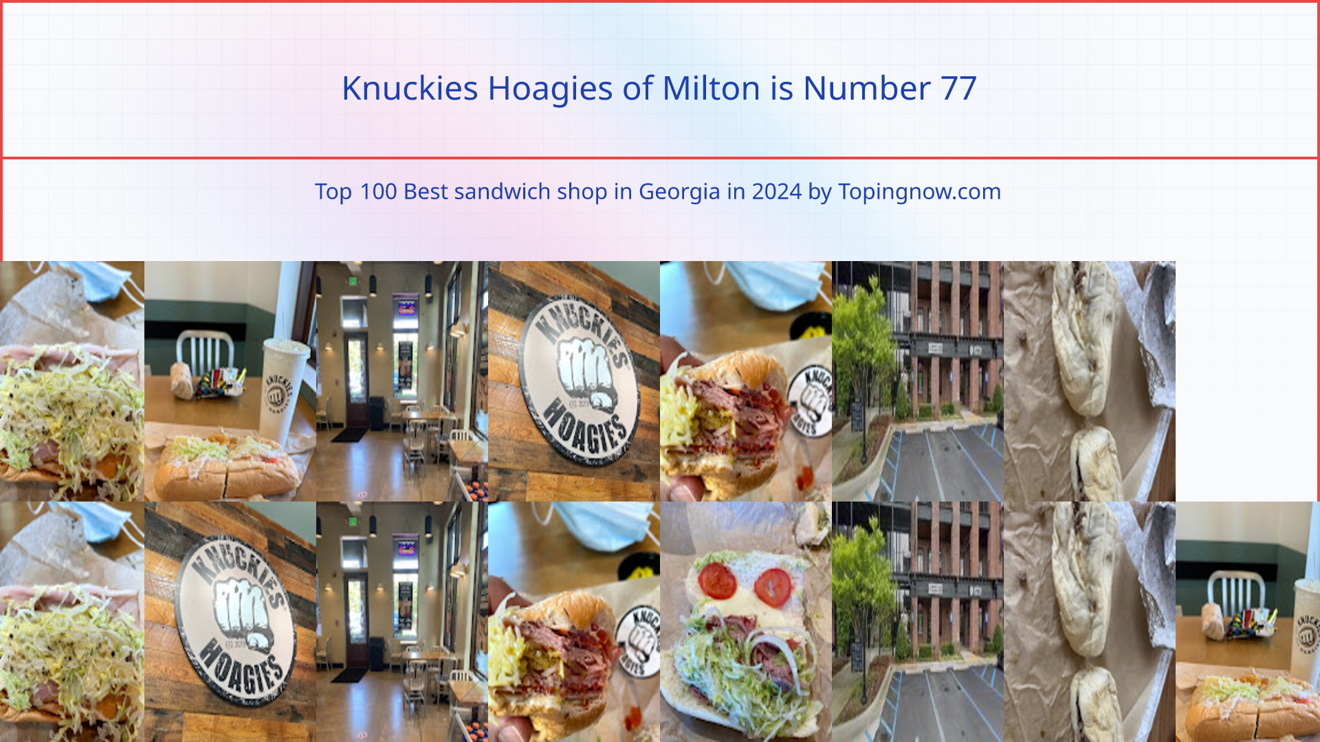 Knuckies Hoagies of Milton: Top 100 Best sandwich shop in Georgia in 2024
