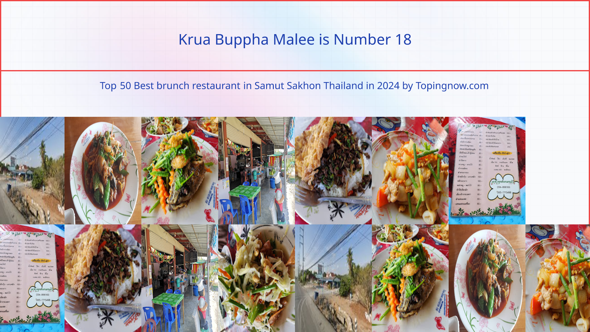 Krua Buppha Malee: Top 50 Best brunch restaurant in Samut Sakhon Thailand in 2024