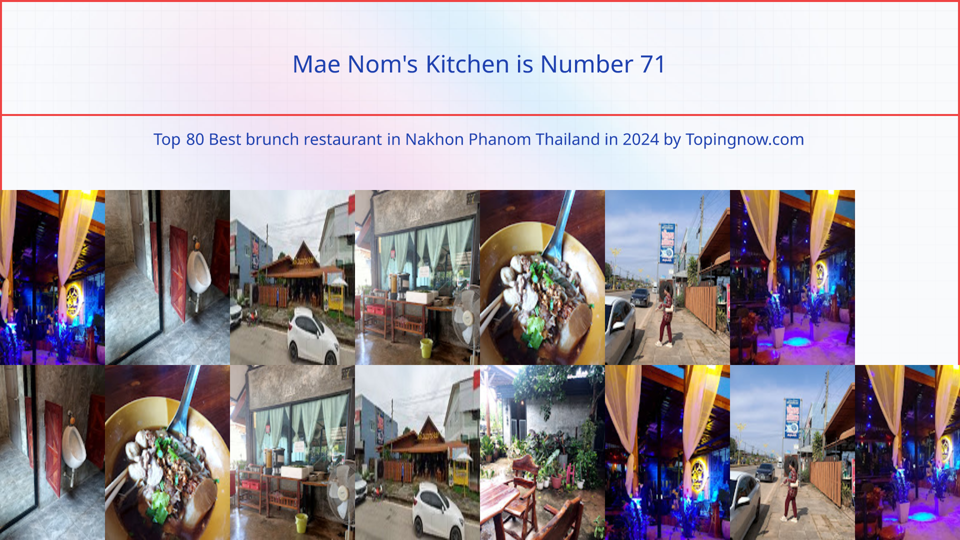 Mae Nom's Kitchen: Top 80 Best brunch restaurant in Nakhon Phanom Thailand in 2024