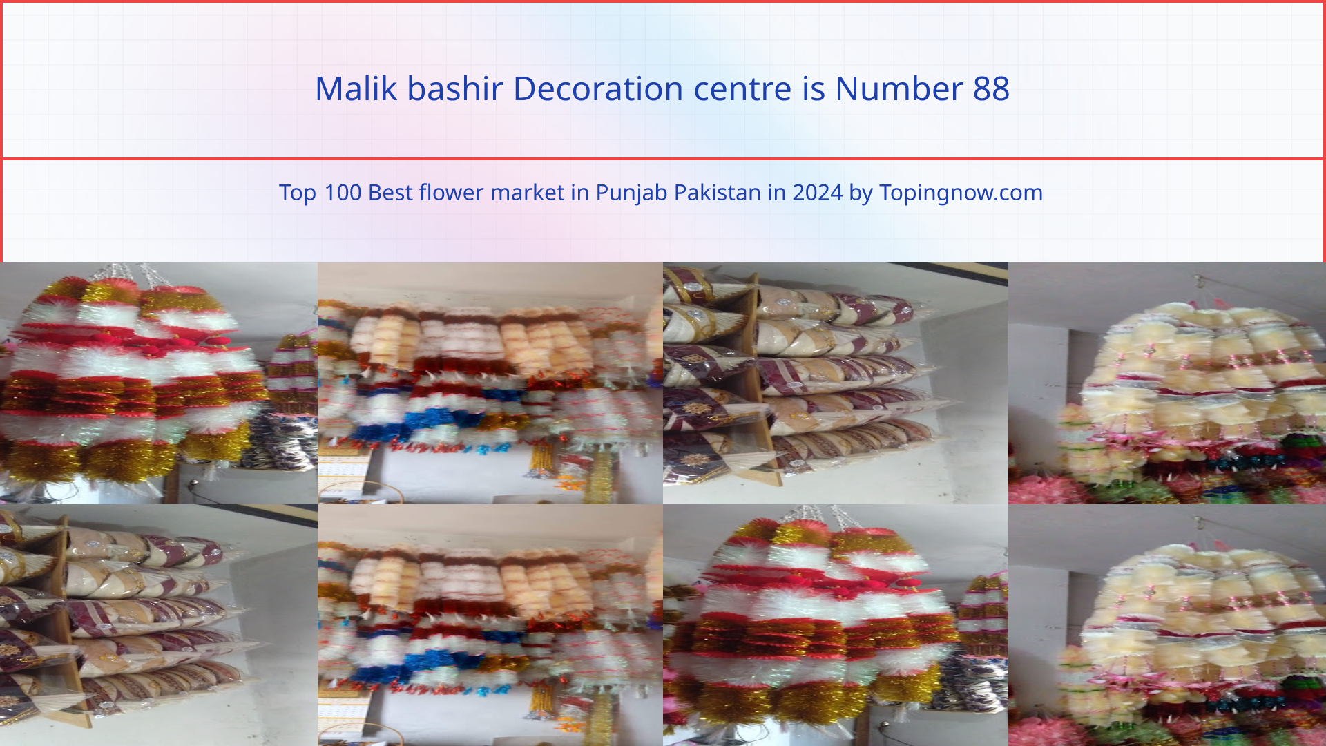 Malik bashir Decoration centre: Top 100 Best flower market in Punjab Pakistan in 2024