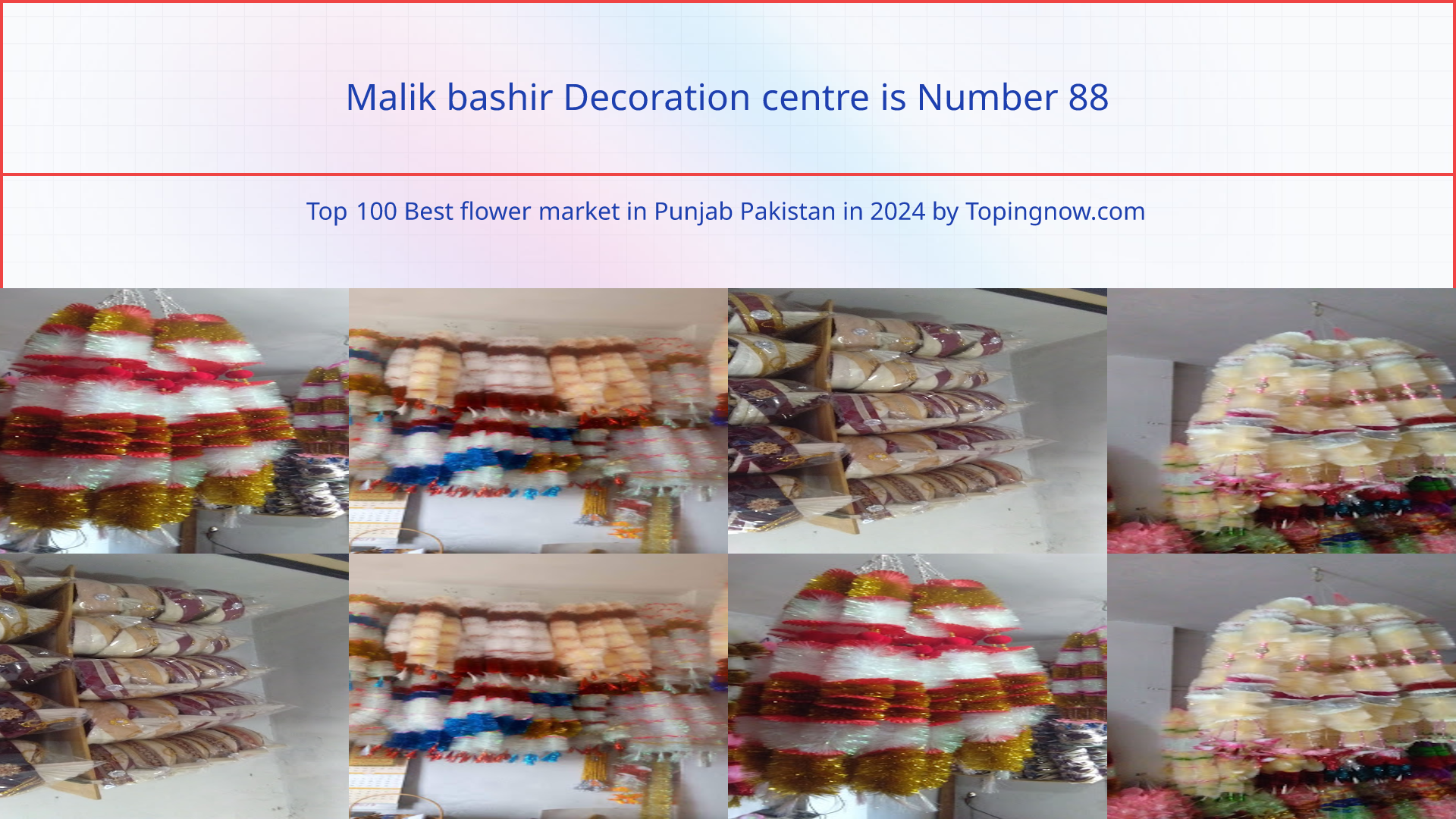 Malik bashir Decoration centre: Top 100 Best flower market in Punjab Pakistan in 2025
