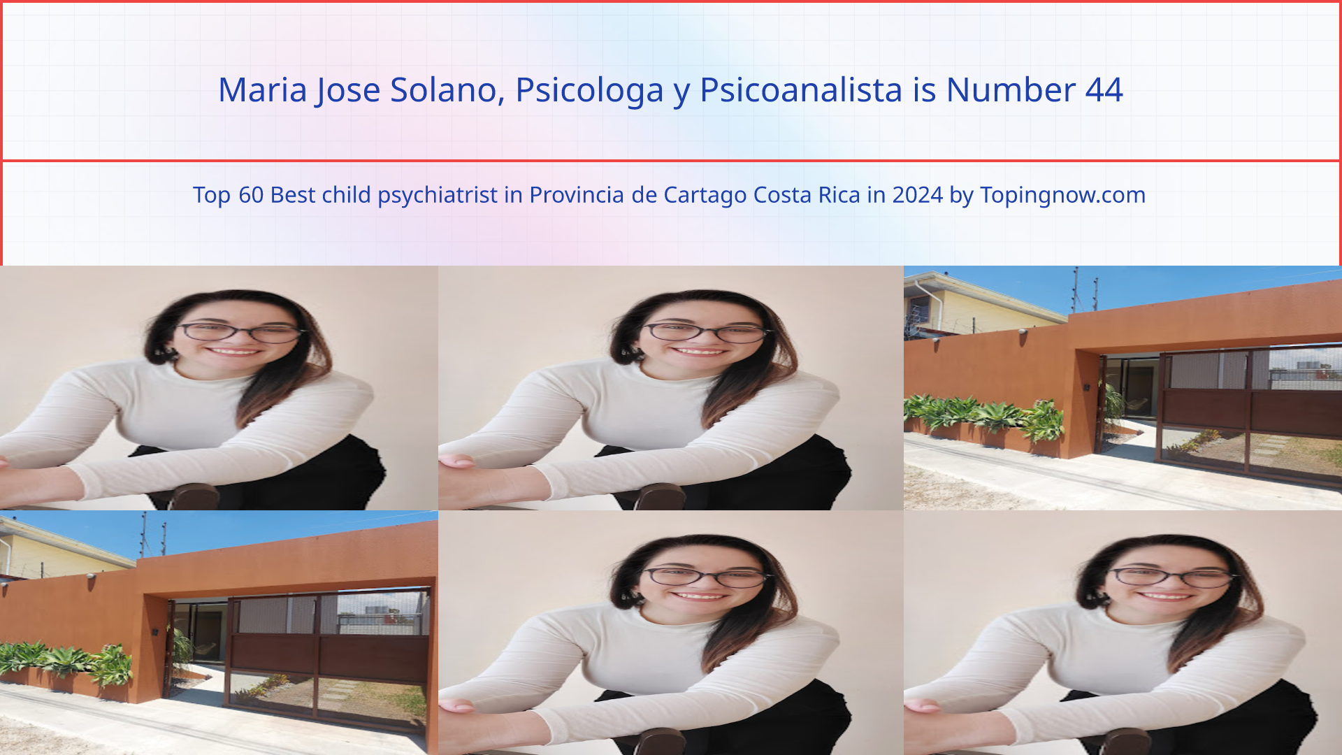 Maria Jose Solano, Psicologa y Psicoanalista: Top 60 Best child psychiatrist in Provincia de Cartago Costa Rica in 2024