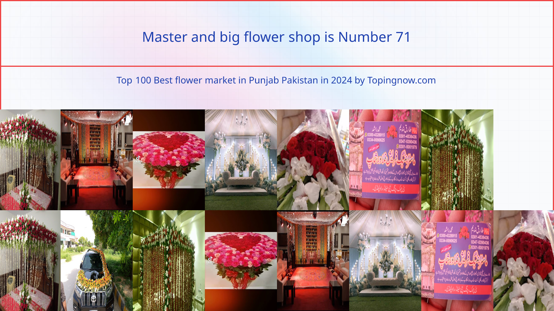 Master and big flower shop: Top 100 Best flower market in Punjab Pakistan in 2024