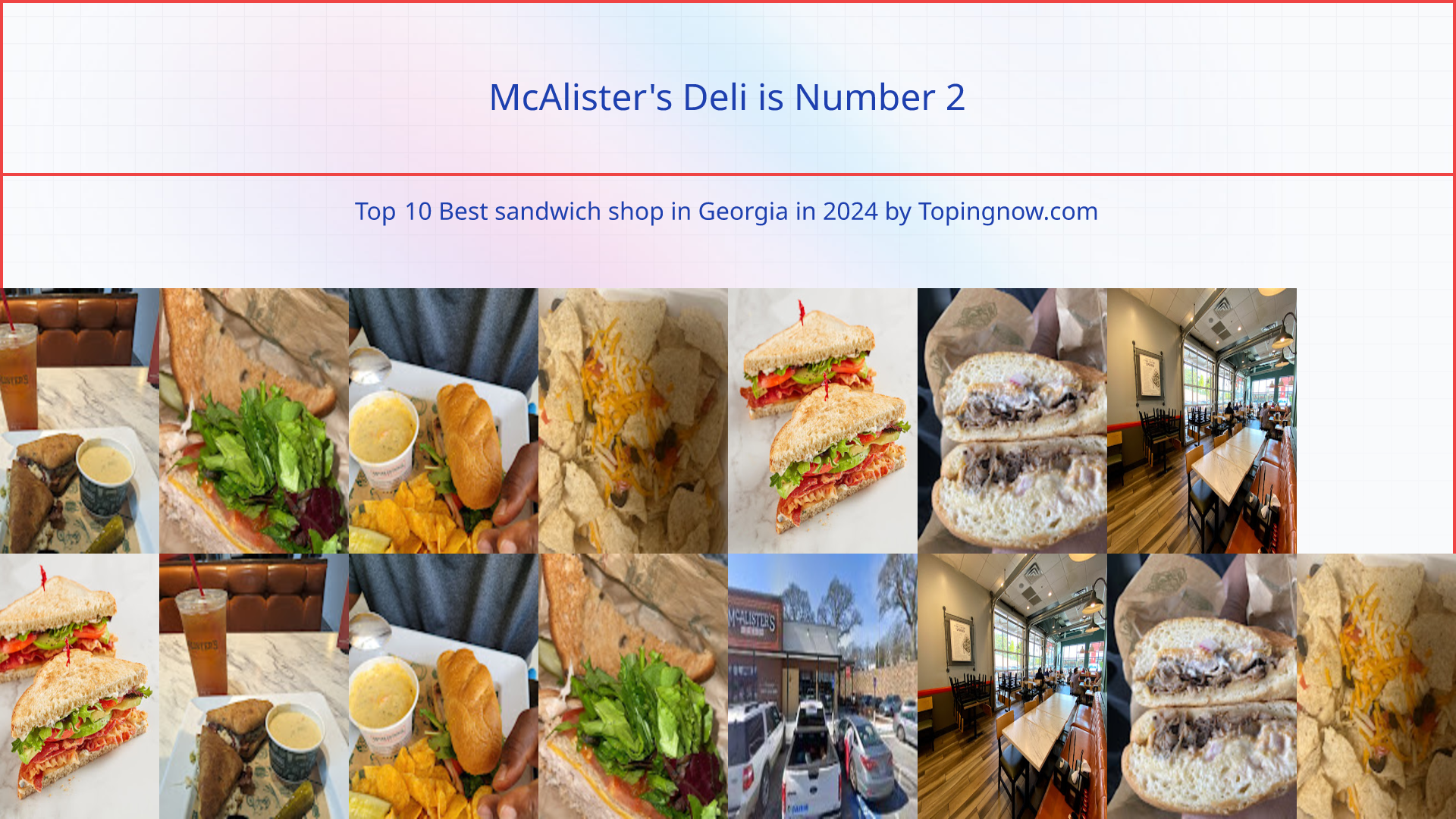 McAlister's Deli: Top 100 Best sandwich shop in Georgia in 2024