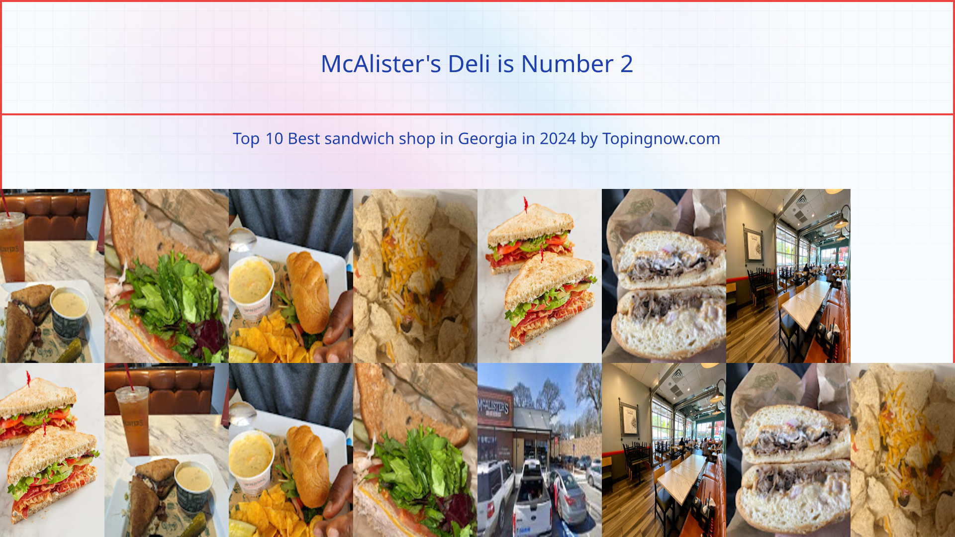 McAlister's Deli: Top 100 Best sandwich shop in Georgia in 2025