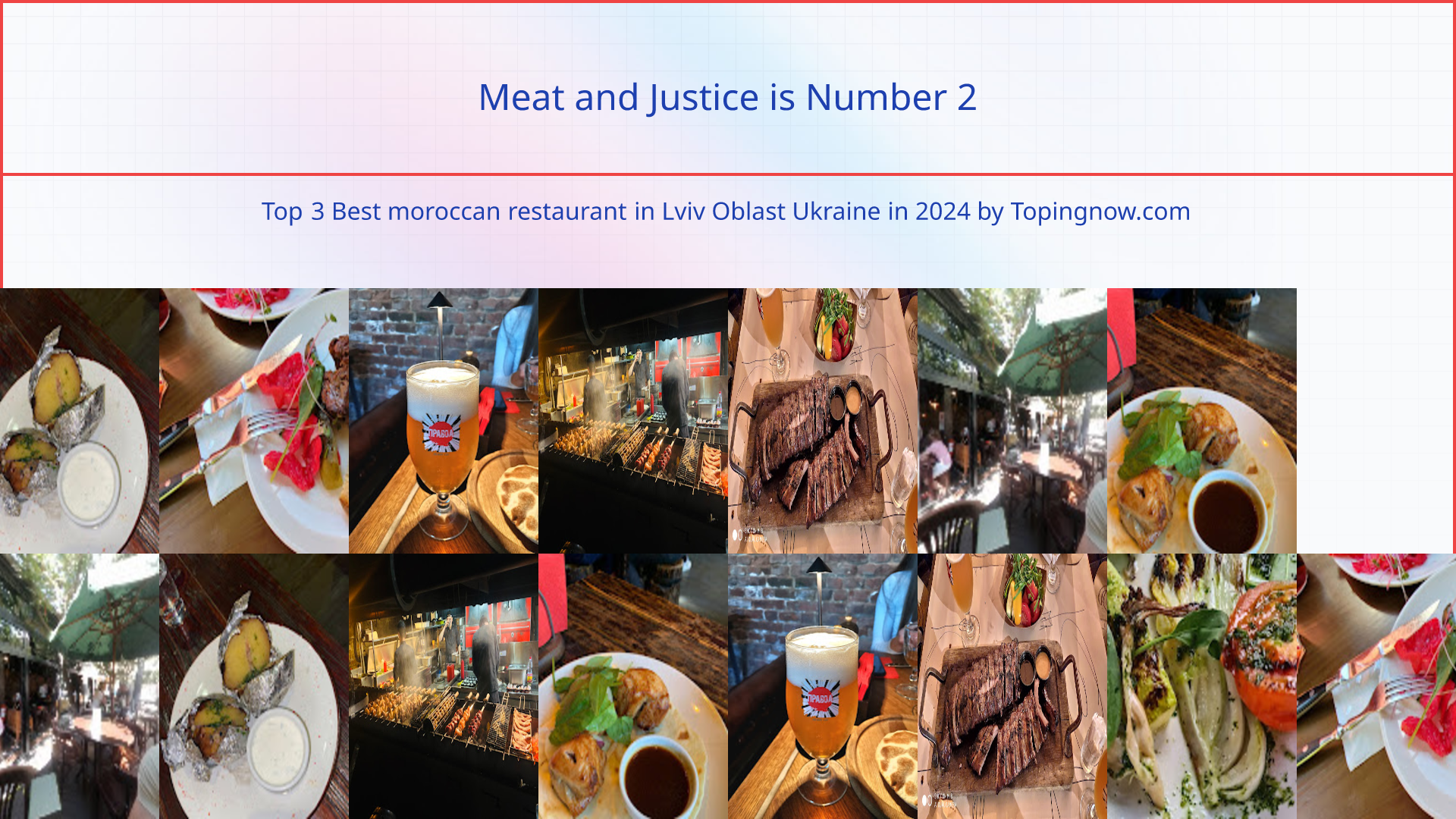 Meat and Justice: Top 3 Best moroccan restaurant in Lviv Oblast Ukraine in 2024