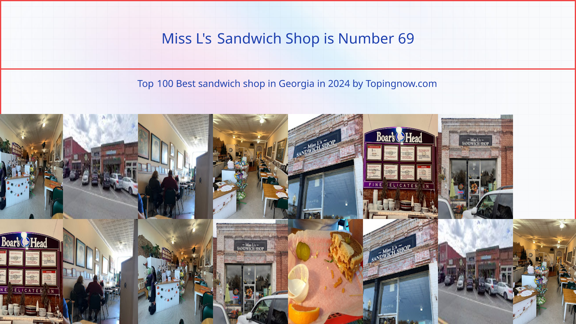 Miss L's Sandwich Shop: Top 100 Best sandwich shop in Georgia in 2024