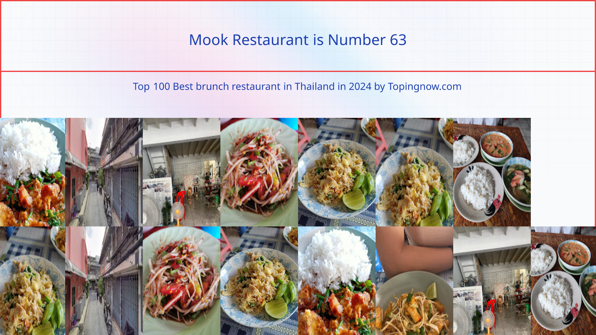 Mook Restaurant: Top 100 Best brunch restaurant in Thailand in 2025