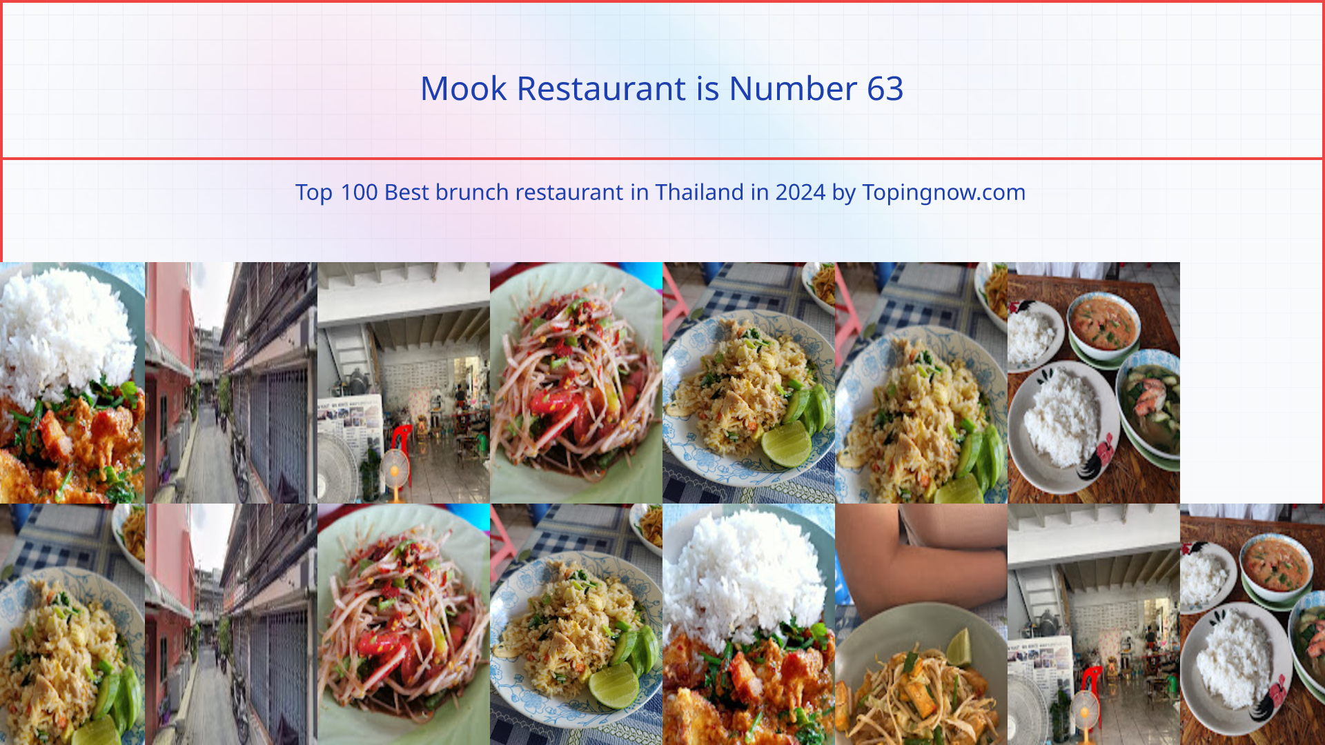 Mook Restaurant: Top 100 Best brunch restaurant in Thailand in 2024