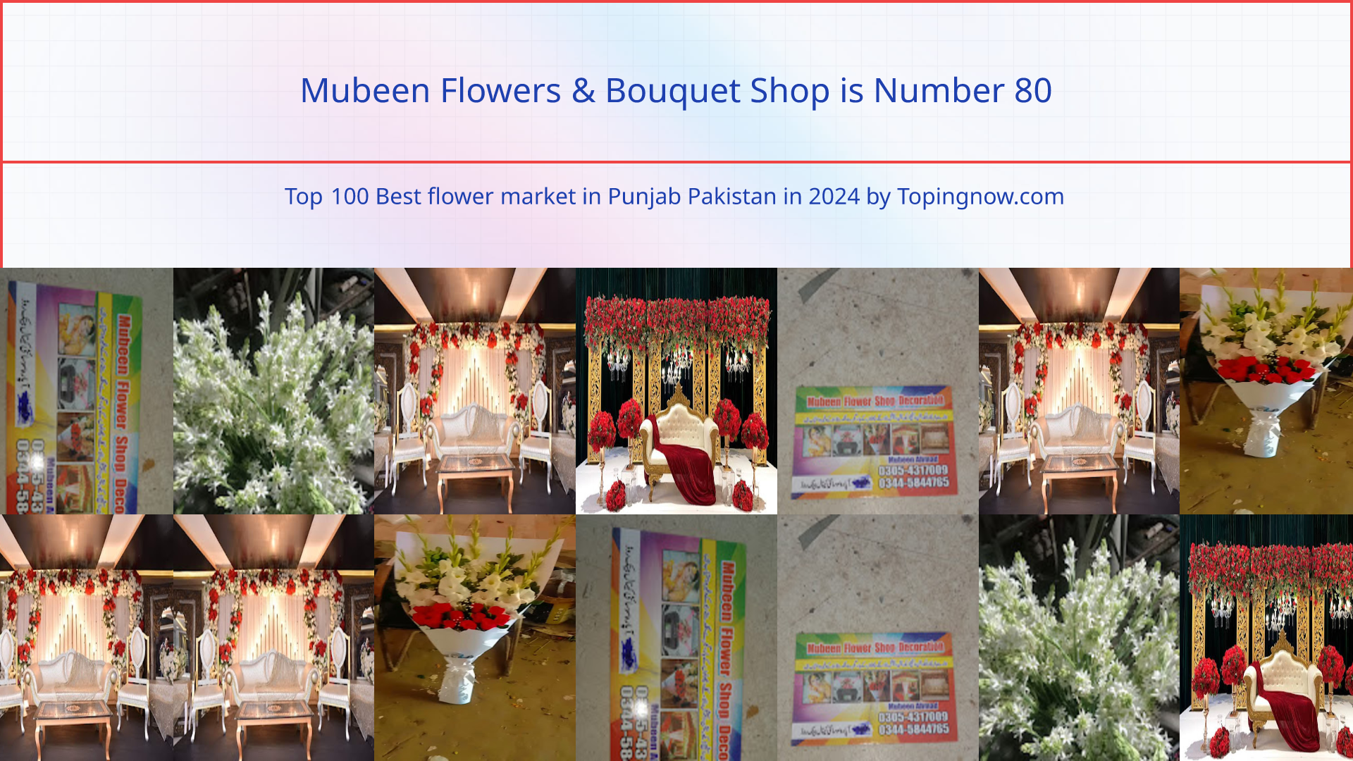 Mubeen Flowers & Bouquet Shop: Top 100 Best flower market in Punjab Pakistan in 2024