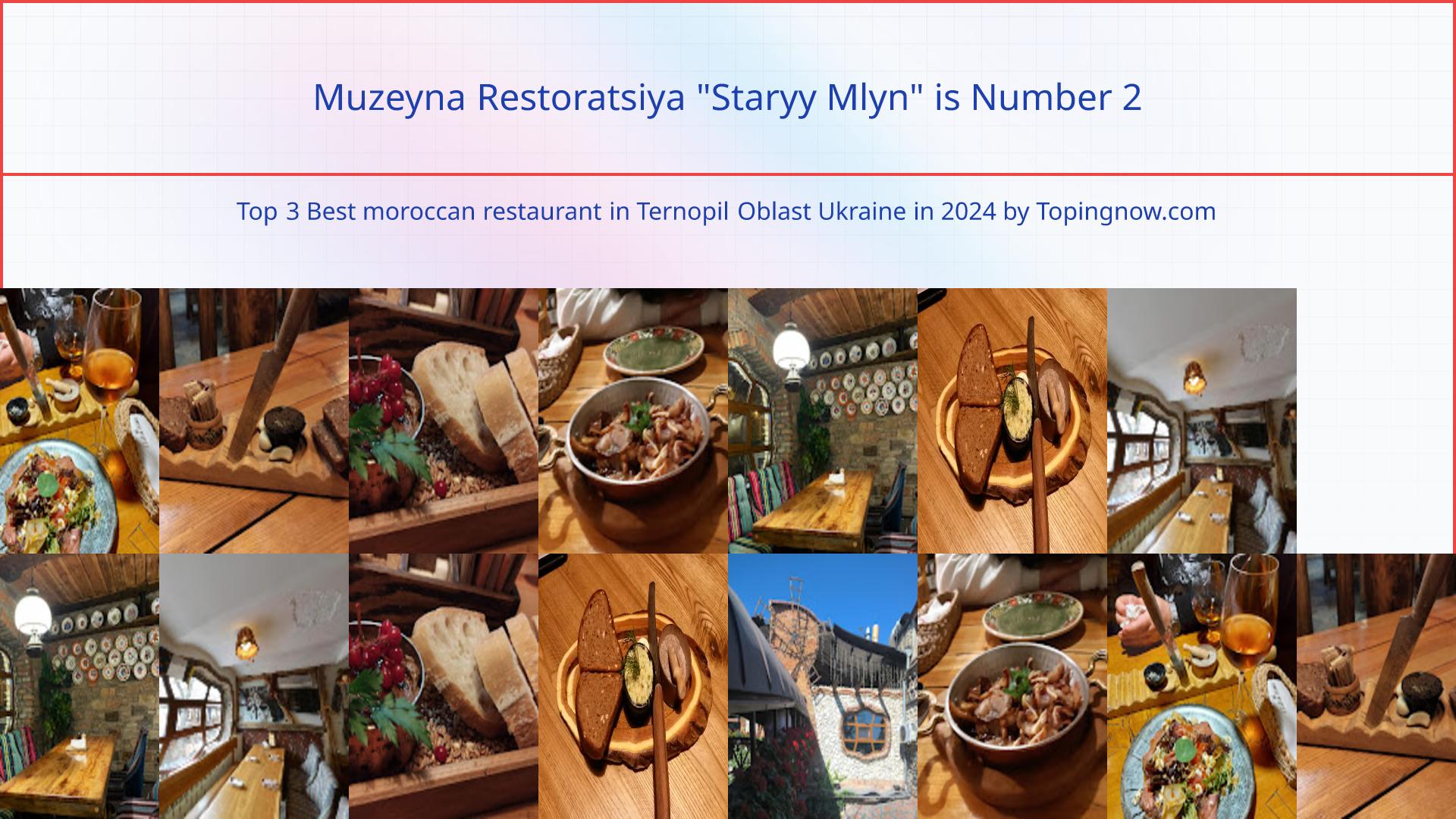 Muzeyna Restoratsiya "Staryy Mlyn": Top 3 Best moroccan restaurant in Ternopil Oblast Ukraine in 2025