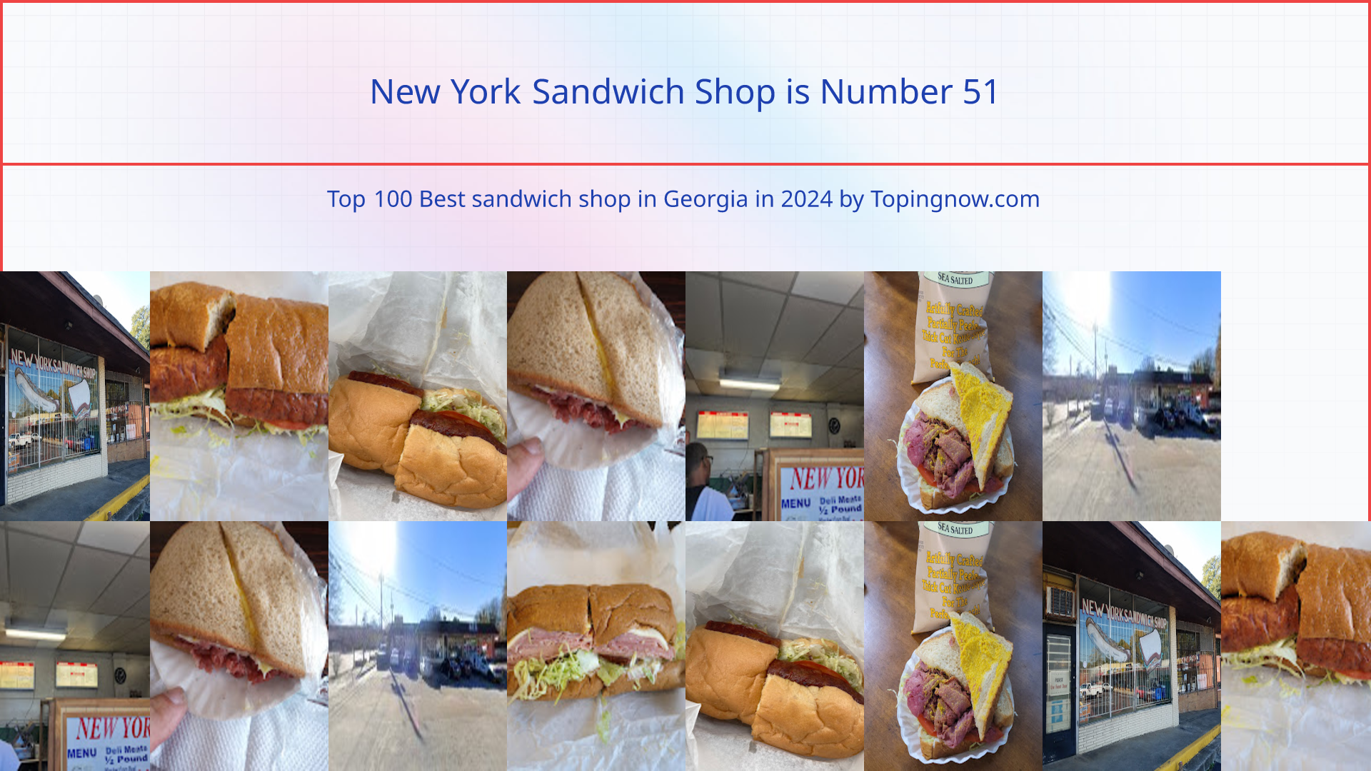 New York Sandwich Shop: Top 100 Best sandwich shop in Georgia in 2024