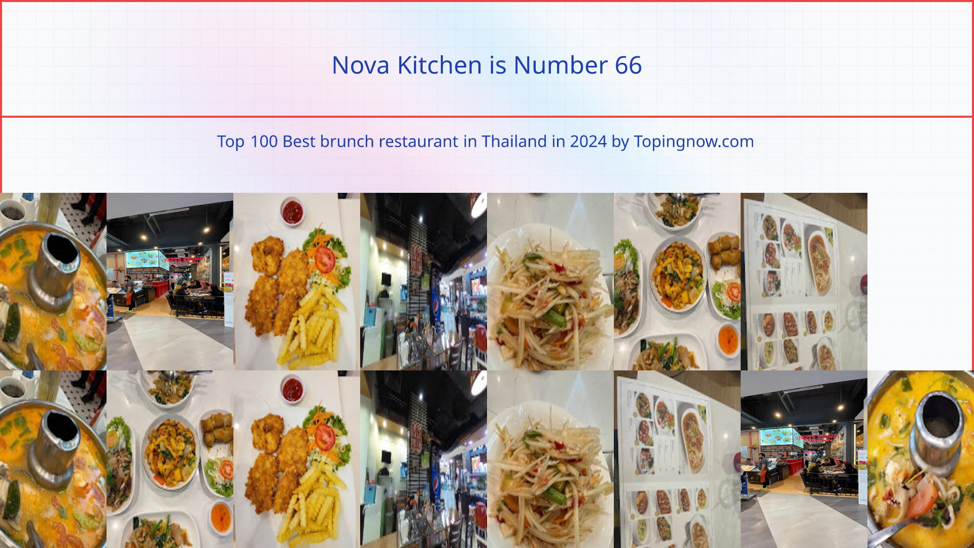 Nova Kitchen: Top 100 Best brunch restaurant in Thailand in 2025