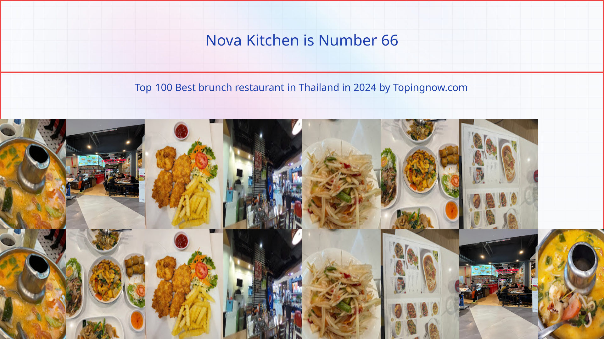 Nova Kitchen: Top 100 Best brunch restaurant in Thailand in 2024