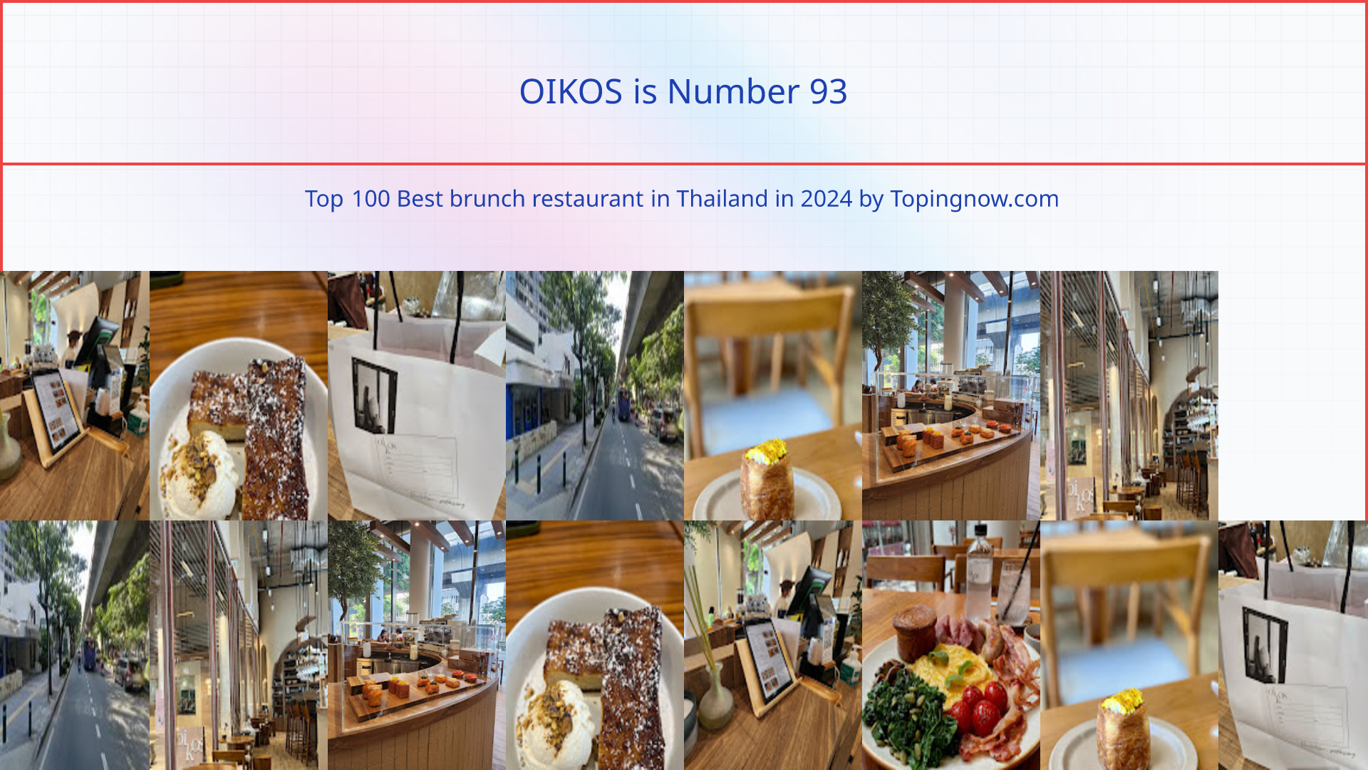 OIKOS: Top 100 Best brunch restaurant in Thailand in 2025
