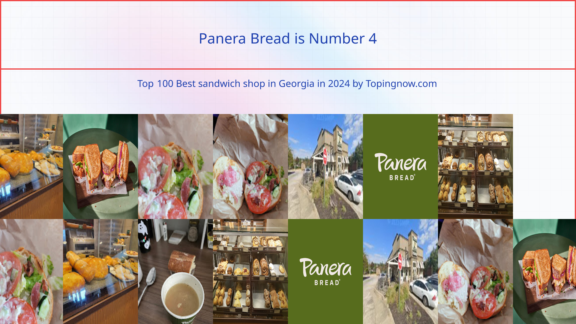 Panera Bread: Top 100 Best sandwich shop in Georgia in 2024