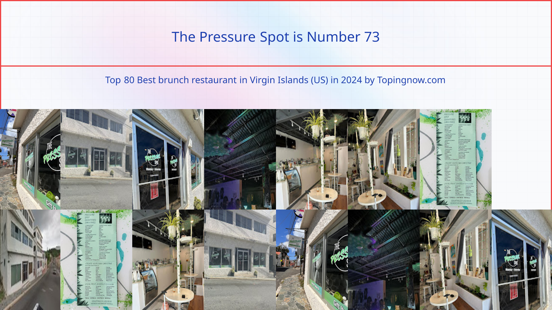 The Pressure Spot: Top 80 Best brunch restaurant in Virgin Islands (US) in 2024