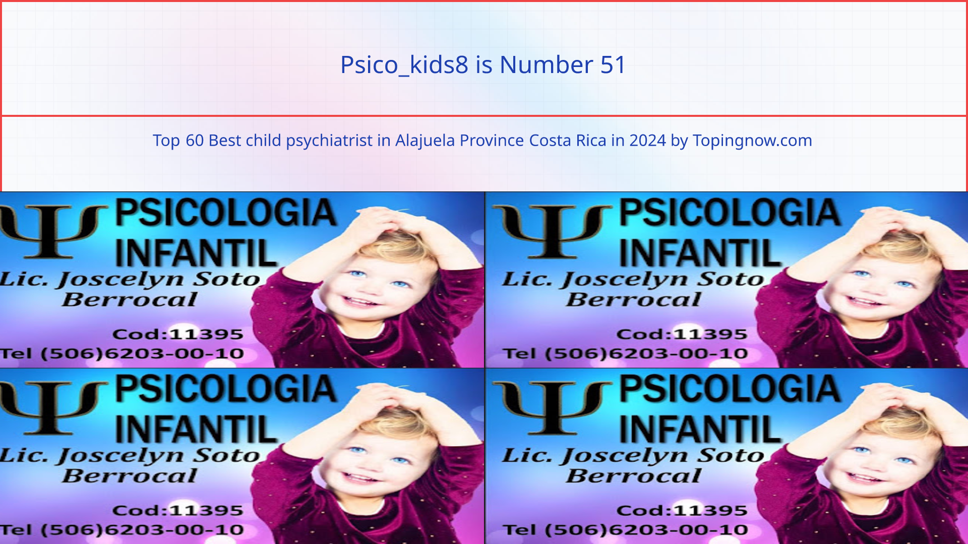 Psico_kids8: Top 60 Best child psychiatrist in Alajuela Province Costa Rica in 2024
