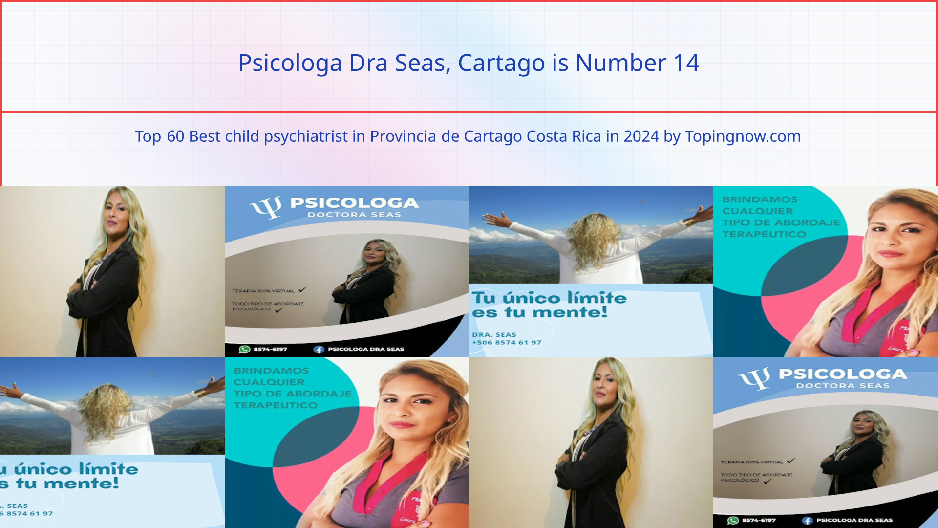Psicologa Dra Seas, Cartago: Top 60 Best child psychiatrist in Provincia de Cartago Costa Rica in 2024