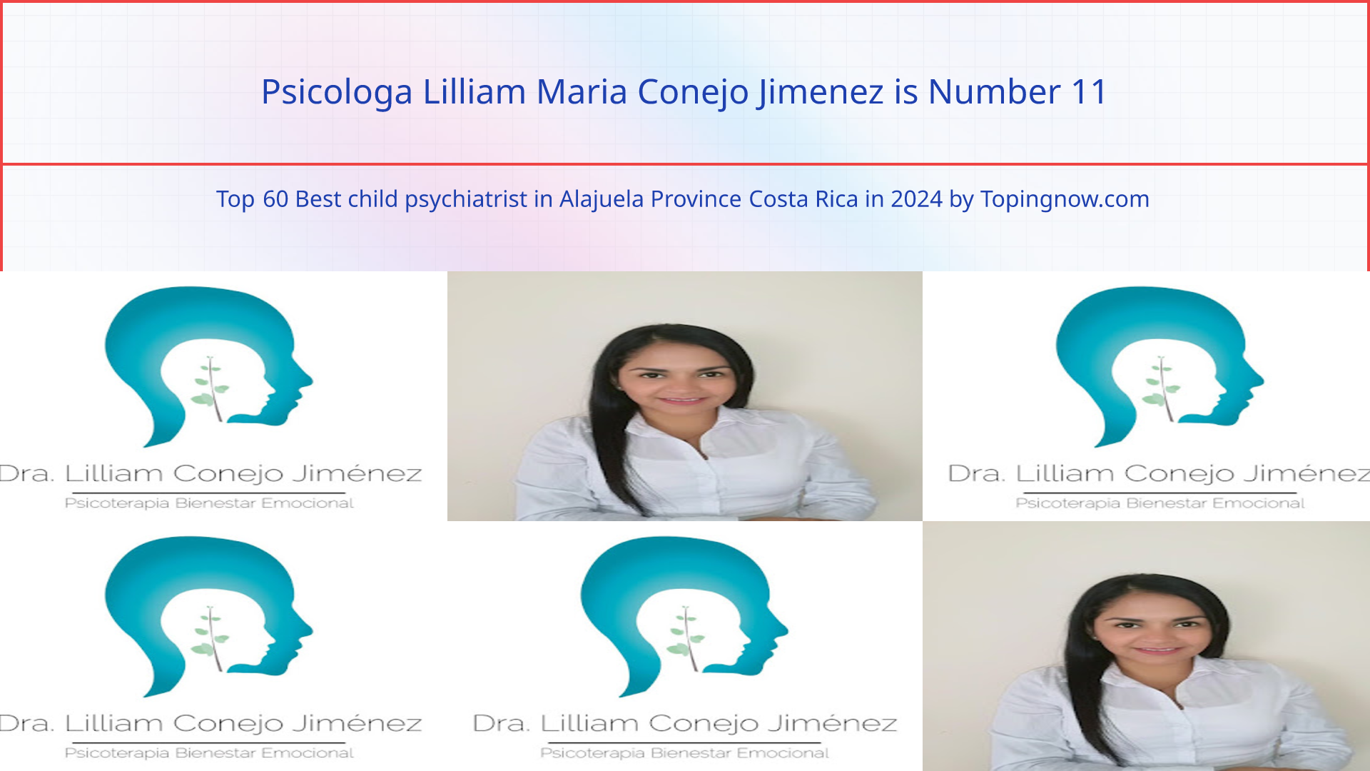 Psicologa Lilliam Maria Conejo Jimenez: Top 60 Best child psychiatrist in Alajuela Province Costa Rica in 2025