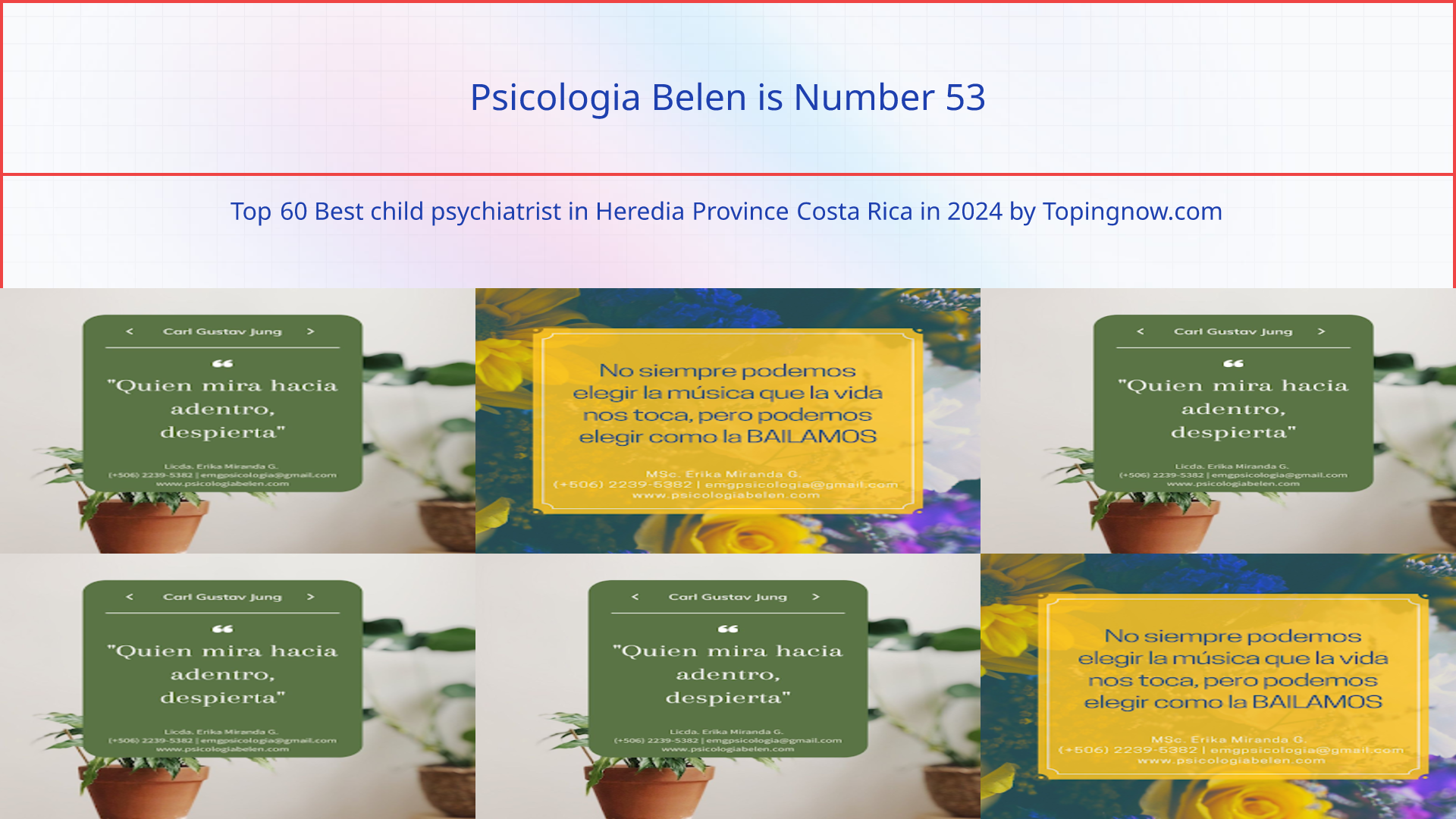 Psicologia Belen: Top 60 Best child psychiatrist in Heredia Province Costa Rica in 2024