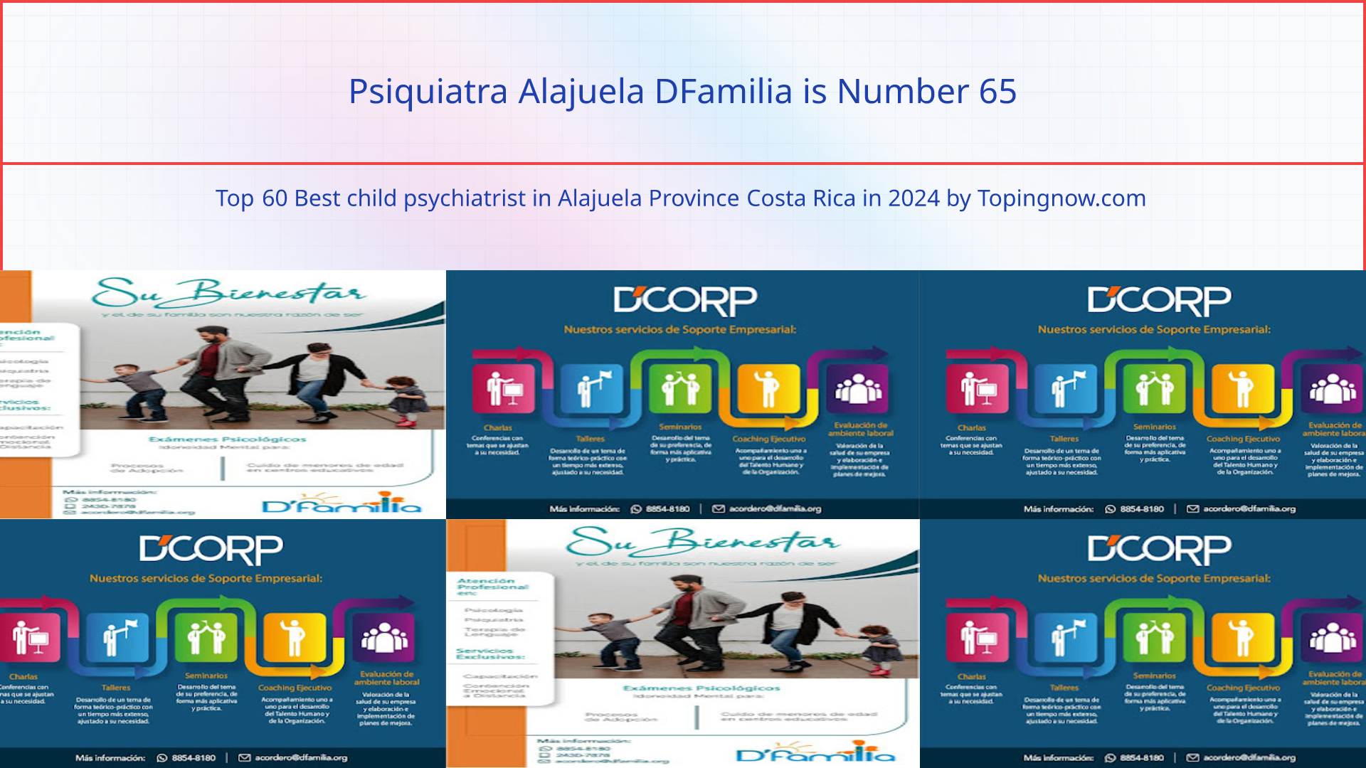 Psiquiatra Alajuela DFamilia: Top 60 Best child psychiatrist in Alajuela Province Costa Rica in 2024