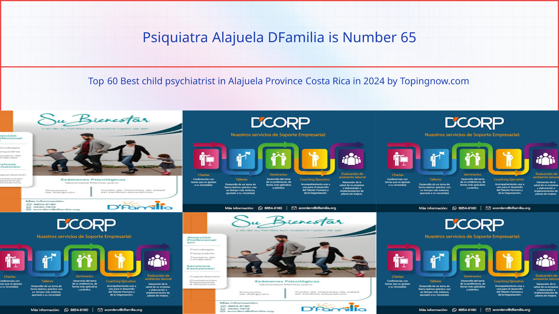 Psiquiatra Alajuela DFamilia: Top 60 Best child psychiatrist in Alajuela Province Costa Rica in 2025