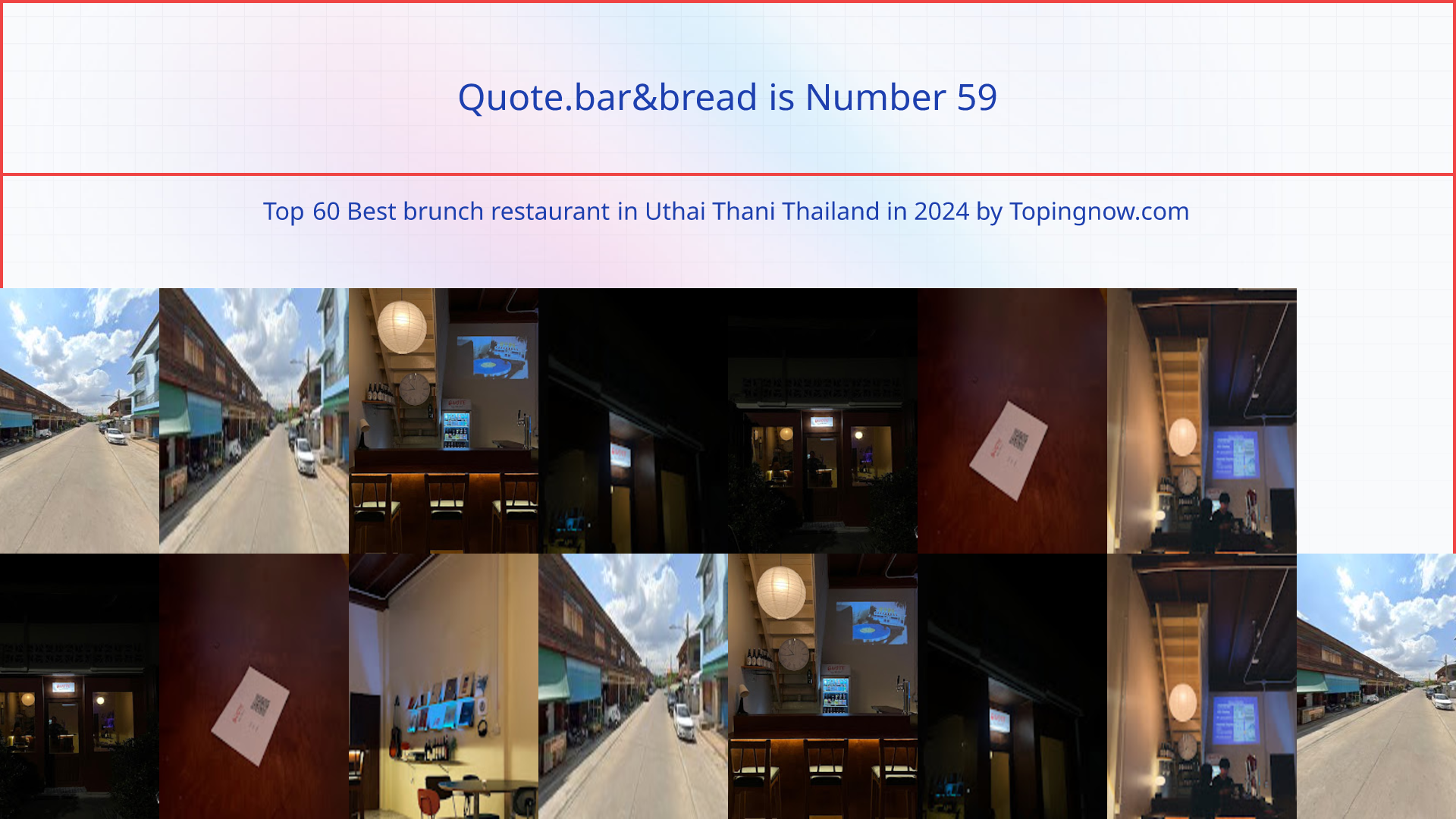 Quote.bar&bread: Top 60 Best brunch restaurant in Uthai Thani Thailand in 2024