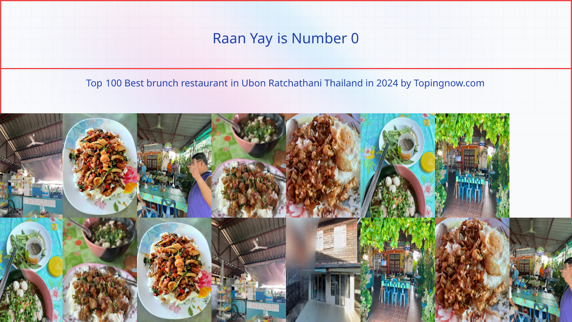 Raan Yay: Top 100 Best brunch restaurant in Ubon Ratchathani Thailand in 2025