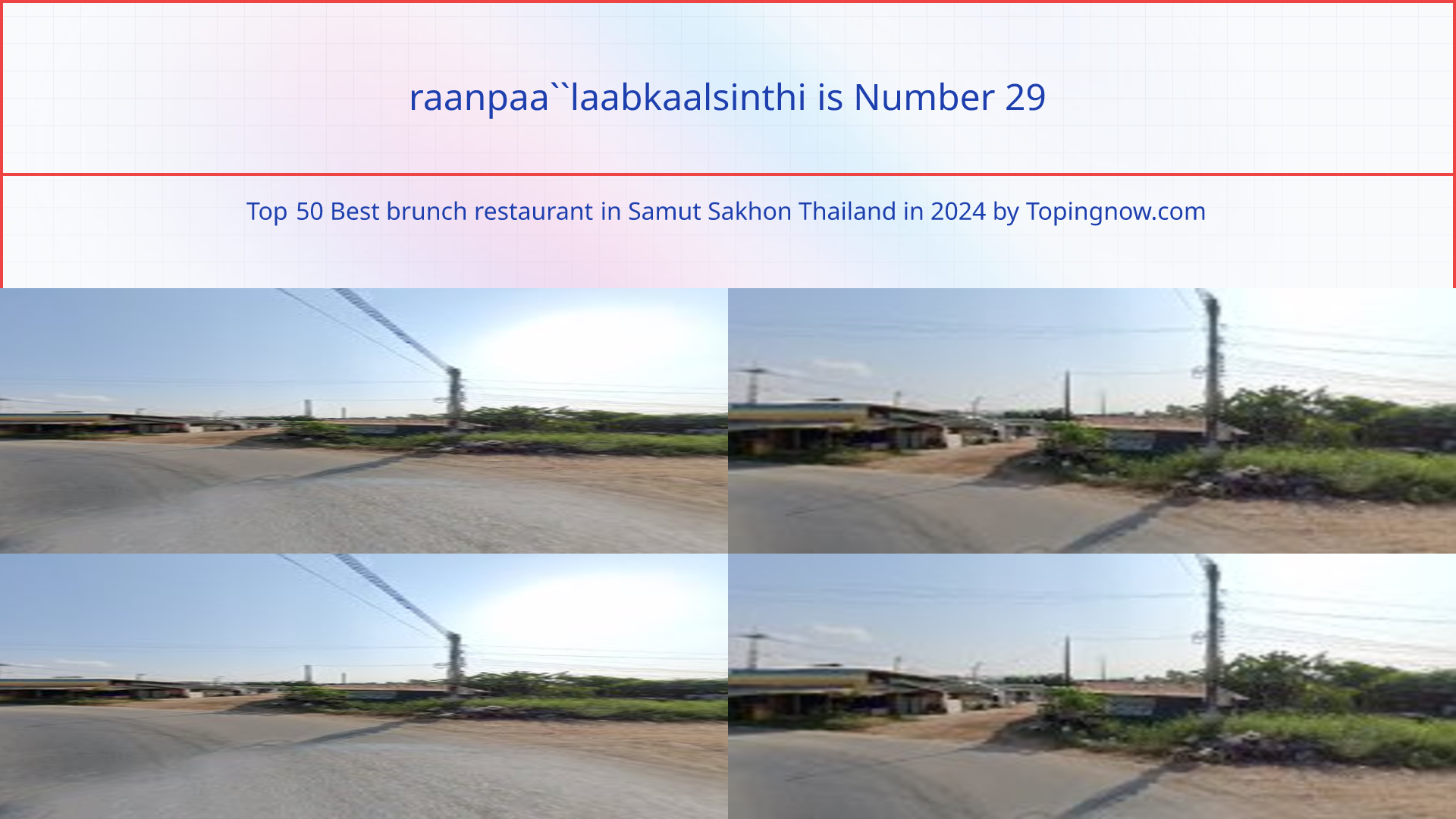 raanpaa``laabkaalsinthi: Top 50 Best brunch restaurant in Samut Sakhon Thailand in 2024
