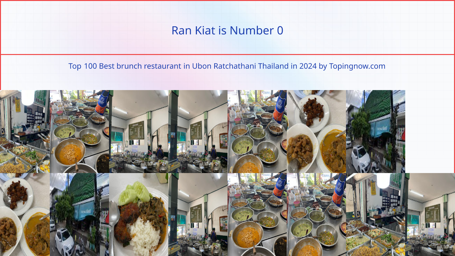 Ran Kiat: Top 100 Best brunch restaurant in Ubon Ratchathani Thailand in 2024