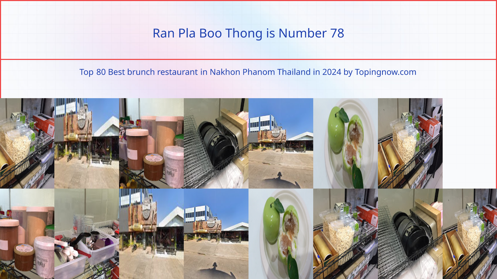 Ran Pla Boo Thong: Top 80 Best brunch restaurant in Nakhon Phanom Thailand in 2024
