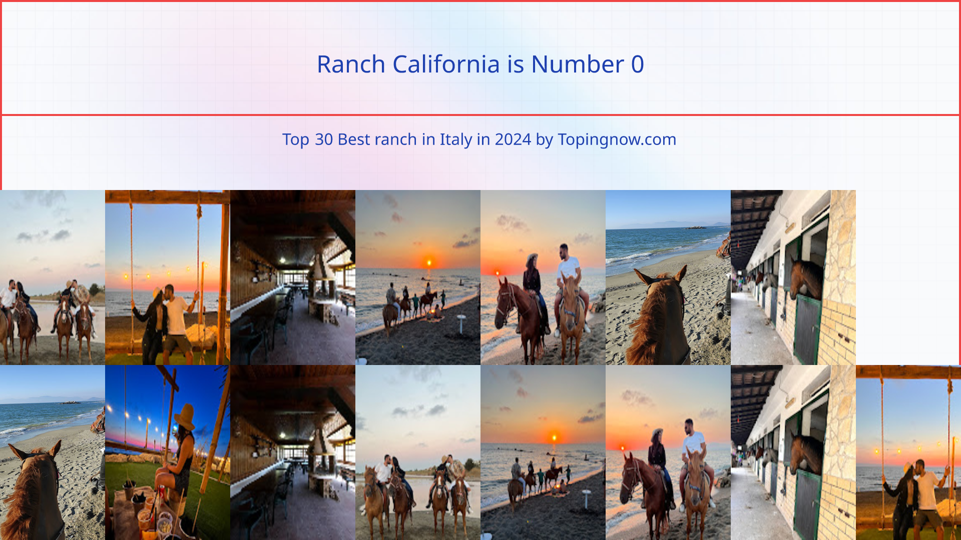 Ranch California: Top 30 Best ranch in Italy in 2024