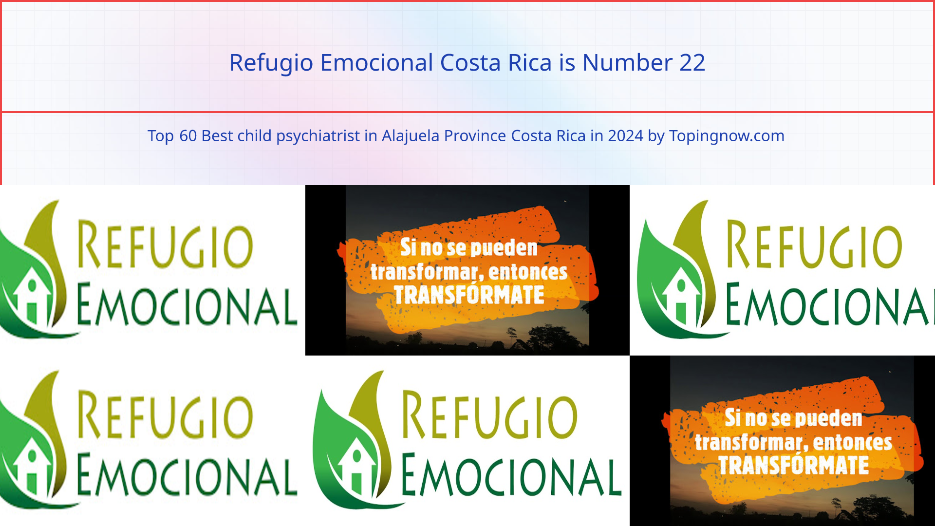 Refugio Emocional Costa Rica: Top 60 Best child psychiatrist in Alajuela Province Costa Rica in 2025