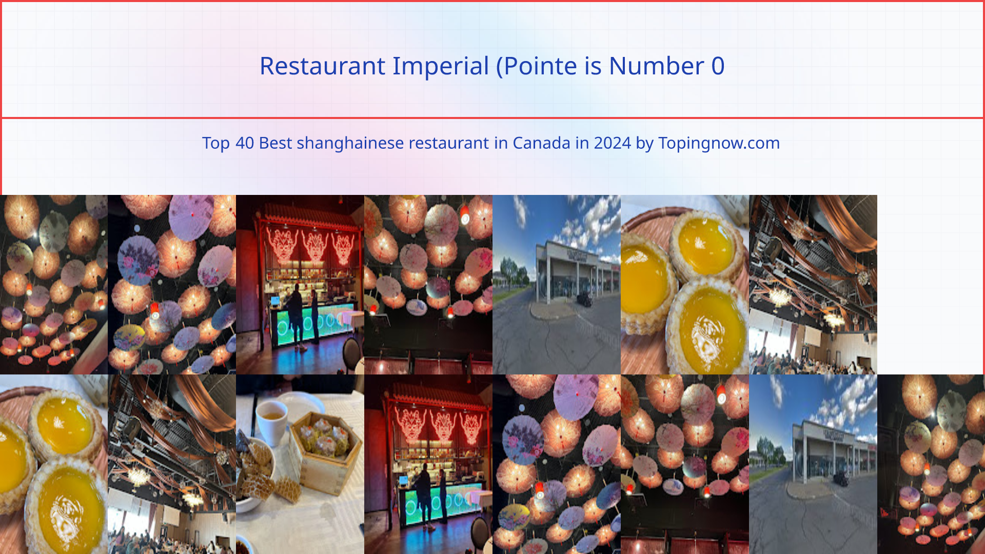 Restaurant Imperial (Pointe: Top 40 Best shanghainese restaurant in Canada in 2025