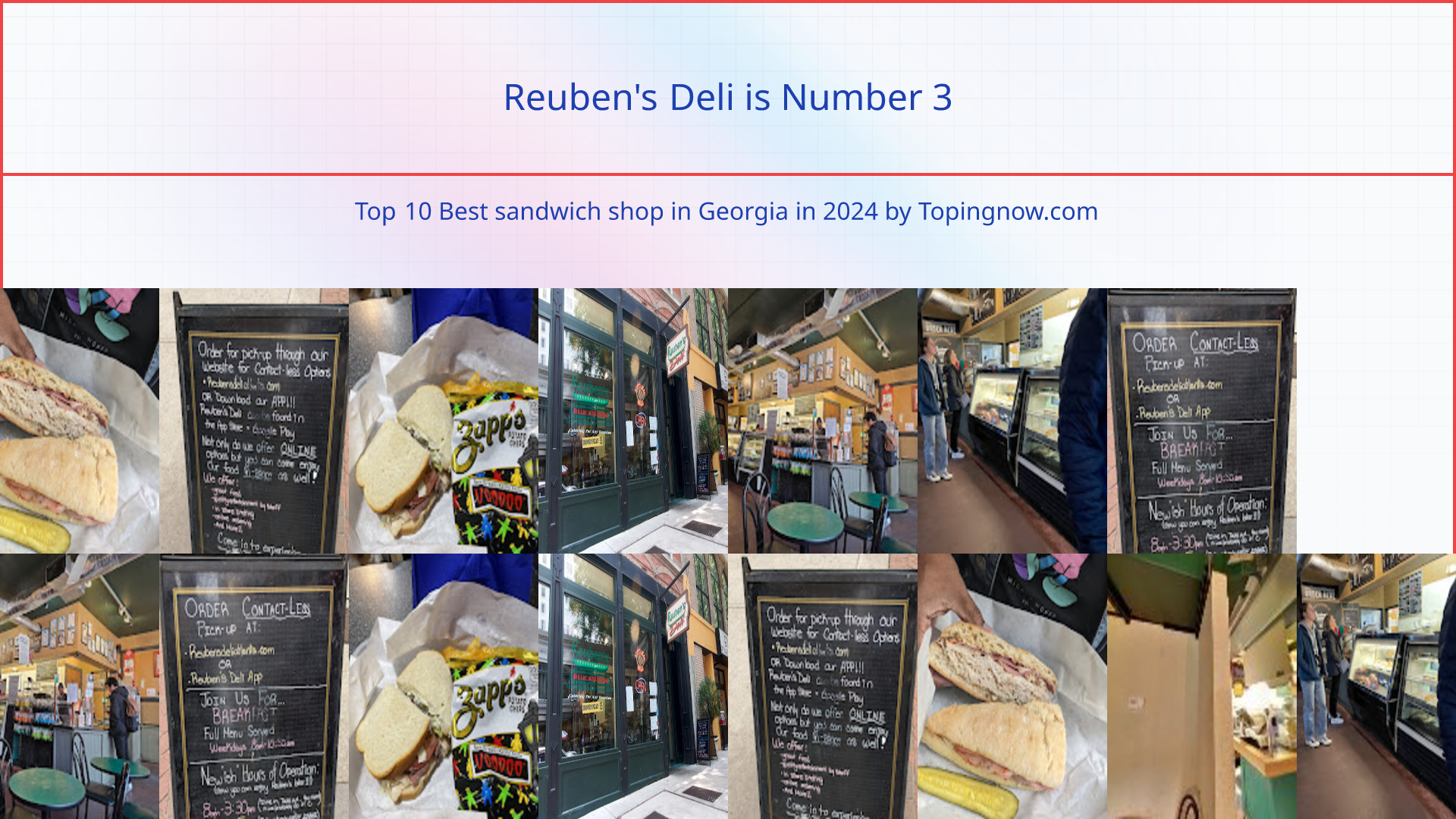 Reuben's Deli: Top 100 Best sandwich shop in Georgia in 2024