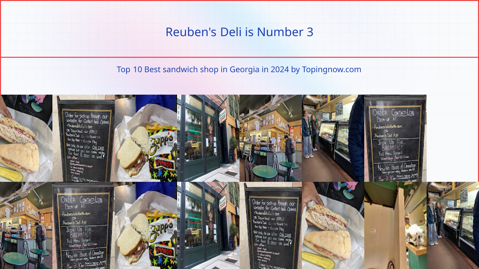 Reuben's Deli: Top 100 Best sandwich shop in Georgia in 2025