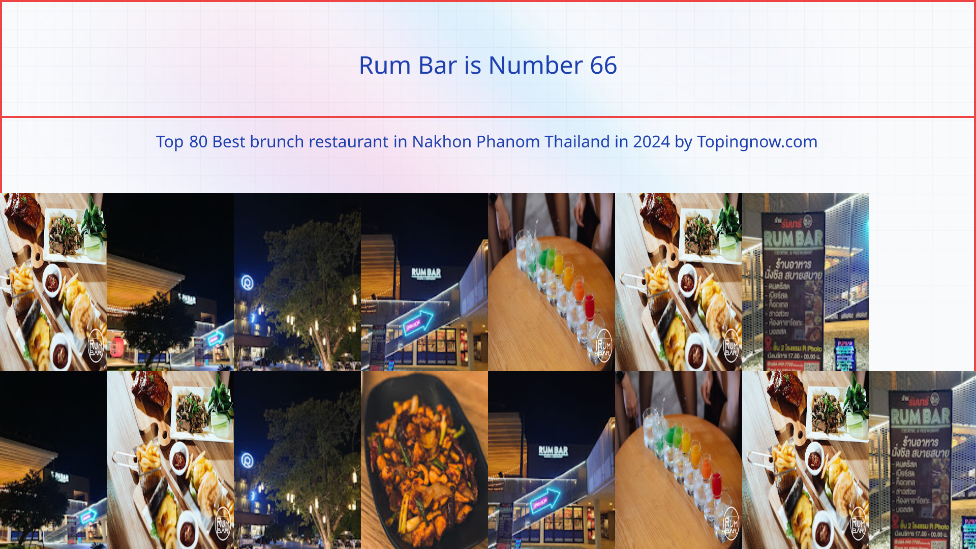 Rum Bar: Top 80 Best brunch restaurant in Nakhon Phanom Thailand in 2025