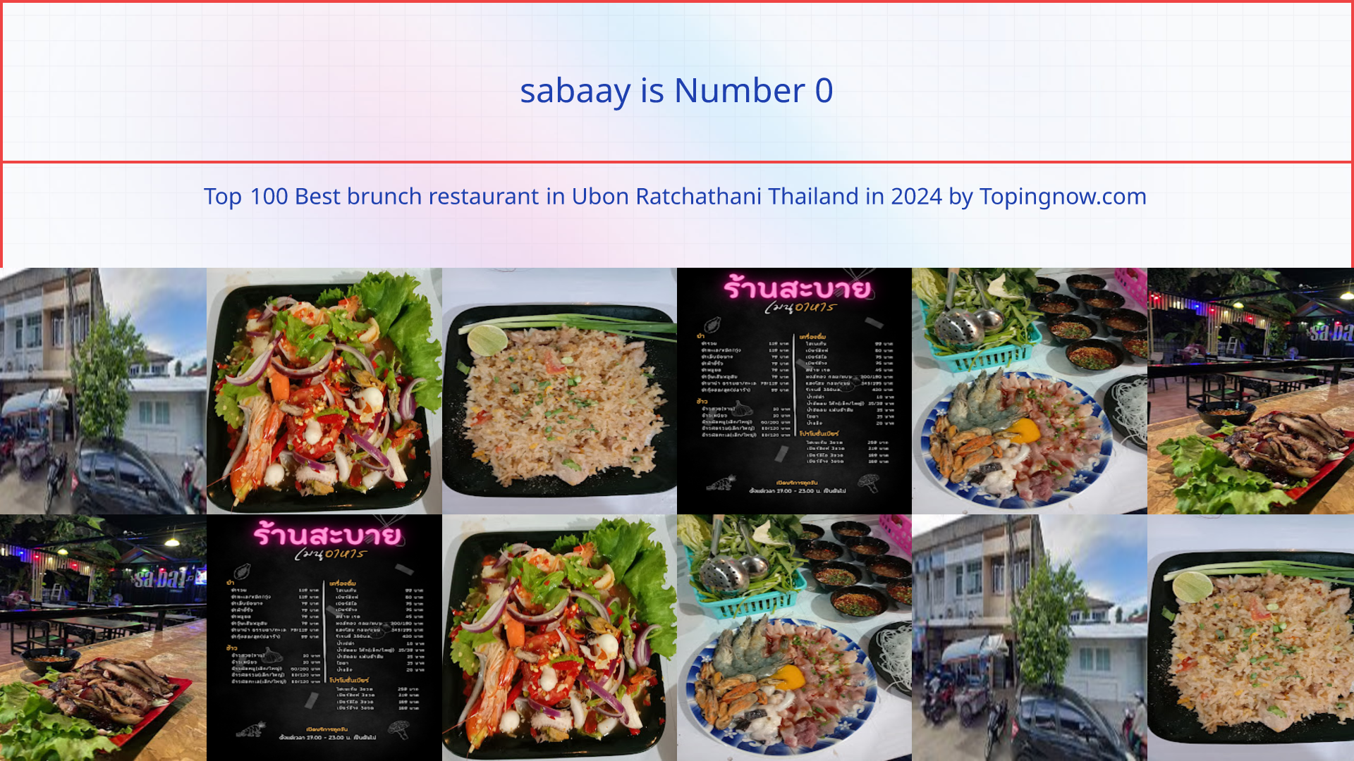 sabaay: Top 100 Best brunch restaurant in Ubon Ratchathani Thailand in 2025