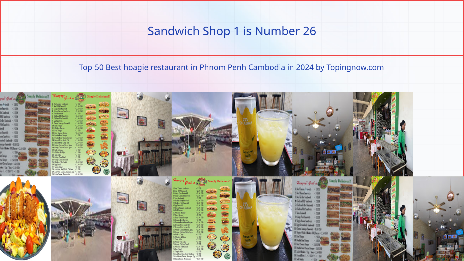 Sandwich Shop 1: Top 50 Best hoagie restaurant in Phnom Penh Cambodia in 2025