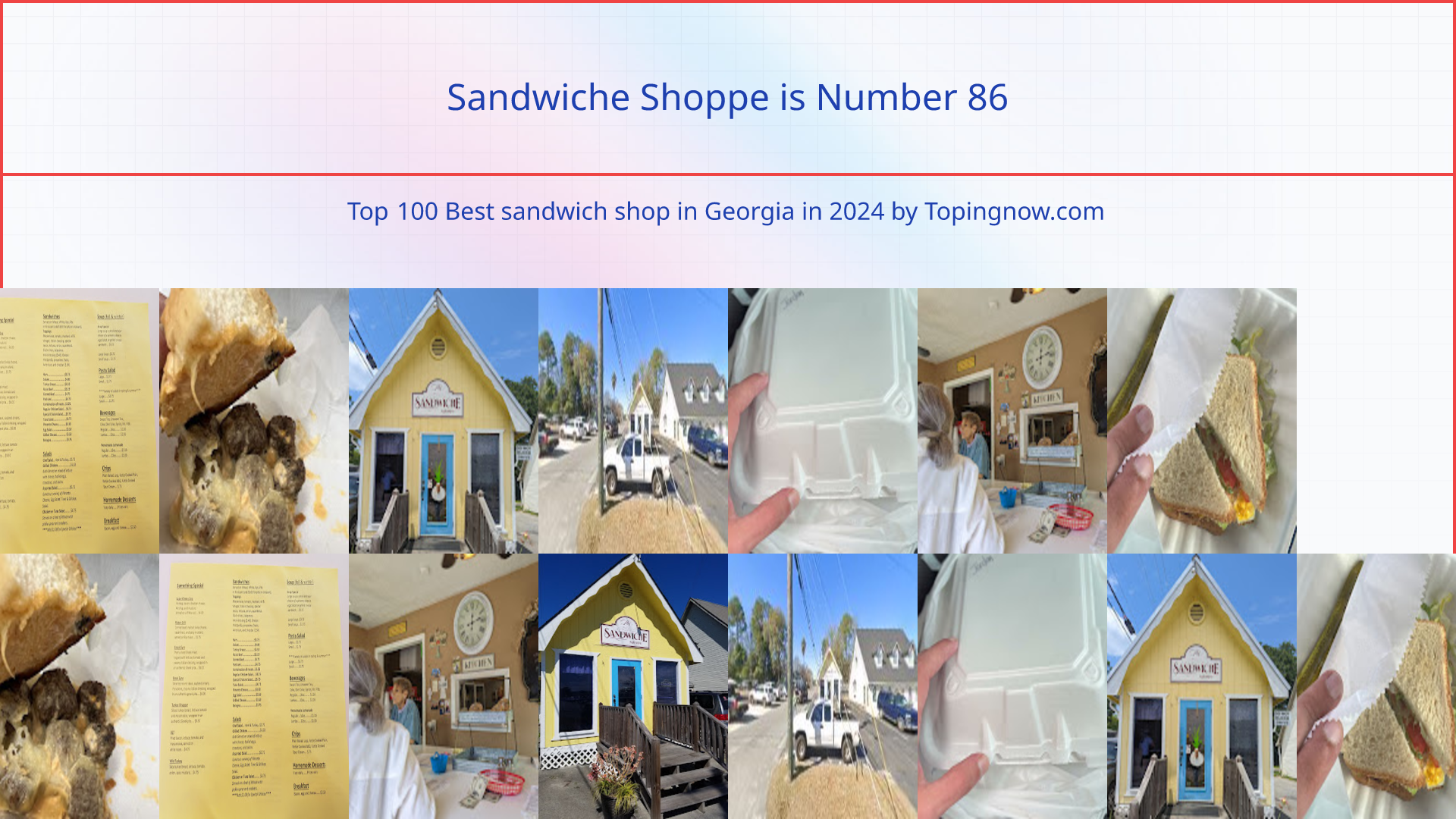 Sandwiche Shoppe: Top 100 Best sandwich shop in Georgia in 2024