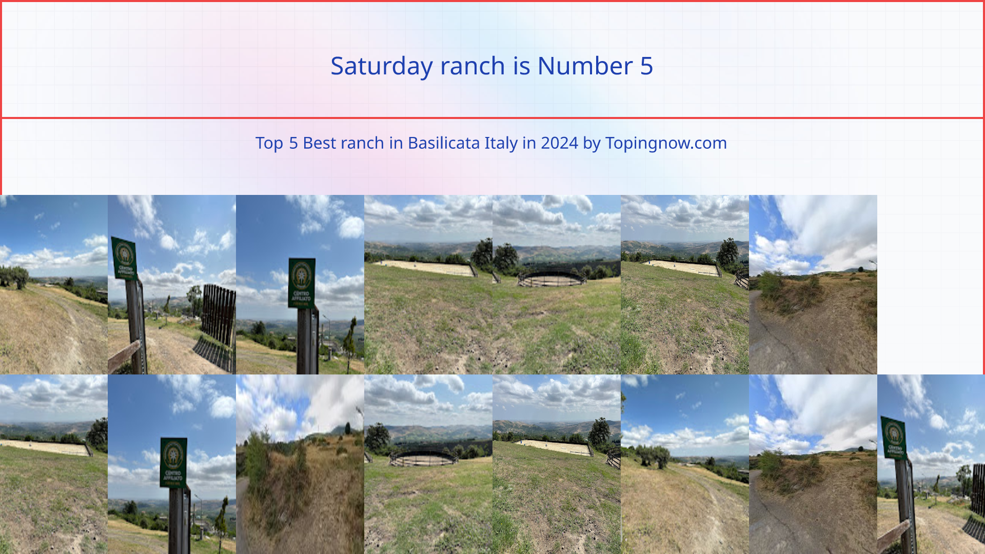 Saturday ranch: Top 5 Best ranch in Basilicata Italy in 2024