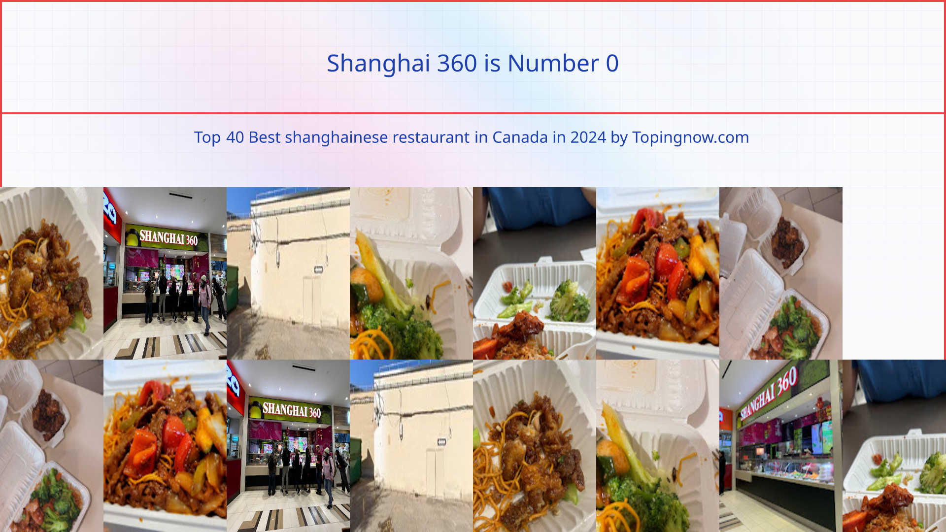 Shanghai 360: Top 40 Best shanghainese restaurant in Canada in 2025