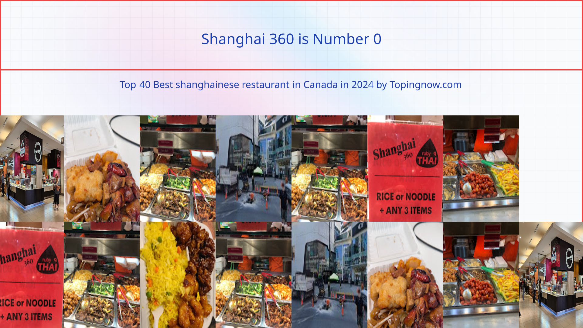 Shanghai 360: Top 40 Best shanghainese restaurant in Canada in 2025