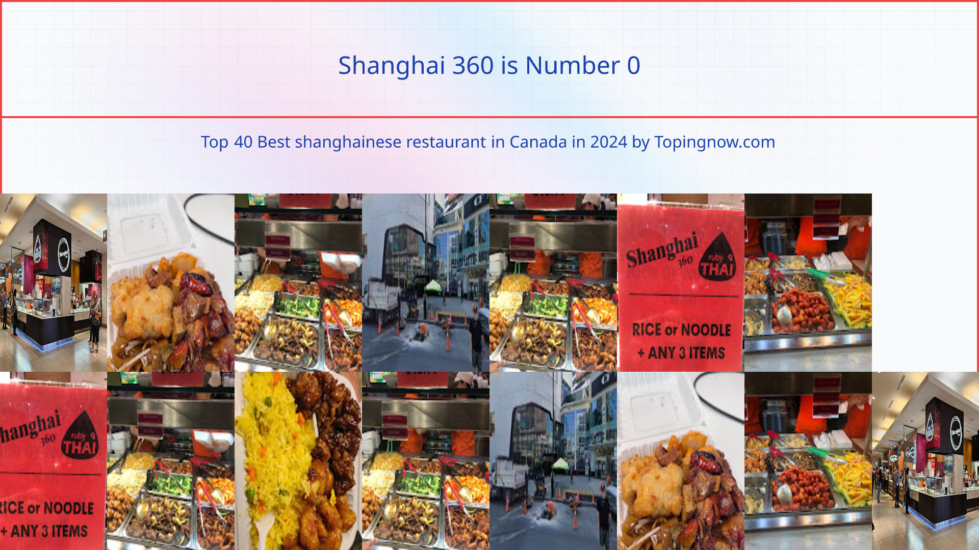 Shanghai 360: Top 40 Best shanghainese restaurant in Canada in 2024