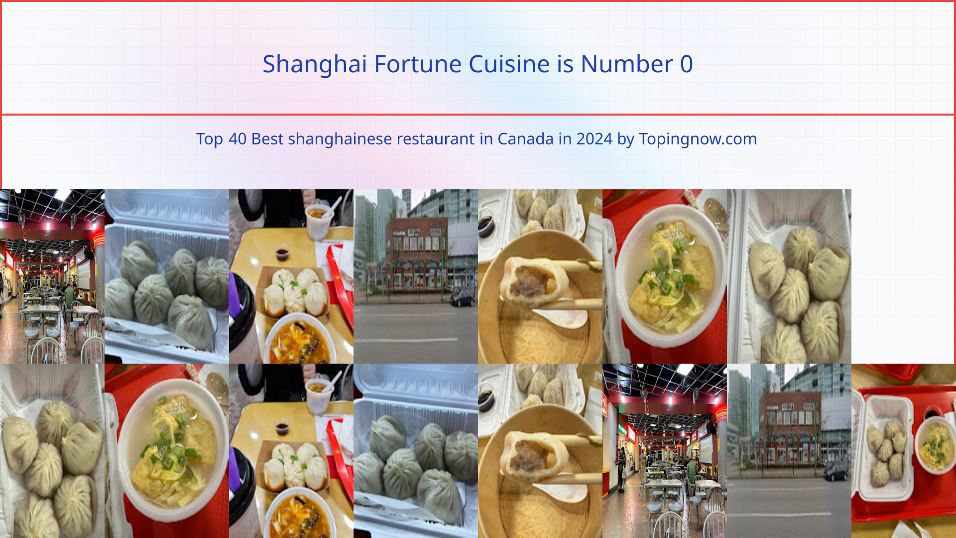 Shanghai Fortune Cuisine: Top 40 Best shanghainese restaurant in Canada in 2025